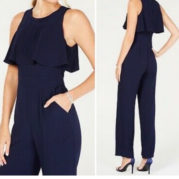Vince Camuto Midnight Blue Sleeveless elegant jumpsuit - Picture 1 of 11